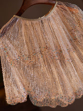 Load image into Gallery viewer, 1920s Flapper Cape Great Gatsby Costume Sequined Shawl Glitter Shrug Evening Wedding Dress Wrap Cloak Women