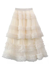 Load image into Gallery viewer, Women's Ruffle Layered Flowy Vintage Circle Skirt