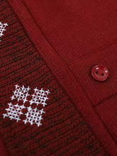 Load image into Gallery viewer, 2PS Burgundy Fair Isle Knit Cape with Long-Sleeve  Sweater Dress