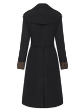 Load image into Gallery viewer, Women's Khaki Double-Breasted Trench Coat with Belt Long Classic Windbreaker Jacket with Zebra Print Cuffs