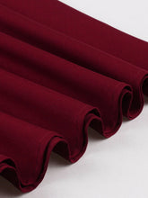 Load image into Gallery viewer, 1950s Women&#39;s Wine Red Peplum Top with Full Circle Skirt Set