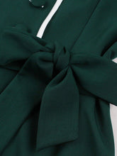 Load image into Gallery viewer, Vintage Green Button Swing Shirt Dress