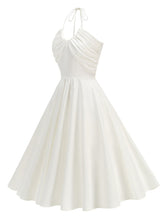 Load image into Gallery viewer, White Halter Neck Vintage Dress
