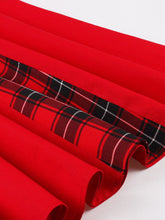 Load image into Gallery viewer, Christmas Red Plaid Square Neck 1950S Vintage Dress