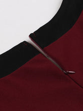 Load image into Gallery viewer, Wine Red Vintage Dress with Sweetheart Neckline and 3/4 Sleeves