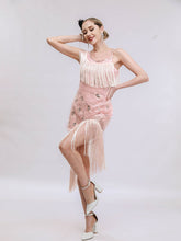 Load image into Gallery viewer, Pink Sweet Gatsby Glitter Fringe 1920s Flapper Dress