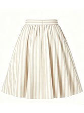 Load image into Gallery viewer, 1950S Pink Vertical Stripe  High Waist Pleated Swing Vintage Skirt