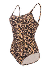 Load image into Gallery viewer, Classic Leopard Print One Piece Swimsuit with Scoop Neck and Spaghetti Straps