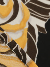 Load image into Gallery viewer, Orange 1950S Halloween Rose Printed V Neck Vintage Dress