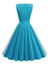 Load image into Gallery viewer, 1950s Vintage Polka Dot Sleeveless Retro Swing Dress