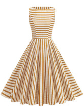 Load image into Gallery viewer, 1950s Vintage Stripe Sleeveless Retro Swing Dress