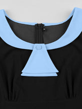 Load image into Gallery viewer, Christmas Green Peter Pan Collar 1950s Swing Vintage Dress