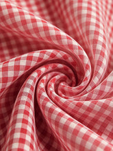Load image into Gallery viewer, 1940s Vintage Green Gingham Puff Sleeve Swing Dress - Retro Cottagecore Picnic Midi Dress