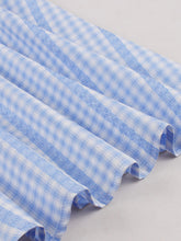 Load image into Gallery viewer, Blue Plaid Peter Pan Collar A-Line 1940S Vintage Shirt Dress