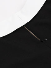 Load image into Gallery viewer, 1950s Vintage Black &amp; White Lapel Short Sleeve Swing Dress