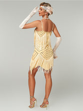 Load image into Gallery viewer, Women's 1920s Flapper Dress Gatsby Costume Red Sequined Tiered Fringe Party Dress