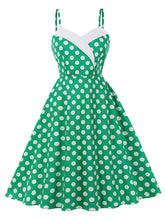 Load image into Gallery viewer, 1950s Yellow Polka Dot  Lapel Strap Midi Dress
