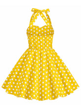 Load image into Gallery viewer, Kids Little Girls' Dress Bow Halter Polka Dots Sleeveless Cotton 1950S Vintage Dress