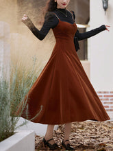Load image into Gallery viewer, 2PS Green Strap Suspender 1950S Dress With Black Sweater