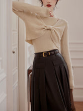 Load image into Gallery viewer, 2PS Apricot Sweater And Pleated Swing Skirt 1950S Vintage Outfits