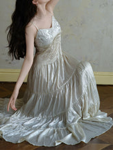 Load image into Gallery viewer, Silver Shiny Embroidered Beads Vintage Dress