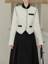 Load image into Gallery viewer, 2PS White and Black Tweed Coat With Swing Skirt 1950S Vintage Audrey Hepburn&#39;s Style Outfits