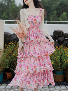 pink dress with white cardigan White Lace Easter Dress (and more!)