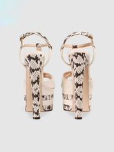 Load image into Gallery viewer, 12CM Women&#39;s T-Strap Platform with Rivets Chunky Heel Sandals Leather Vintage Shoes