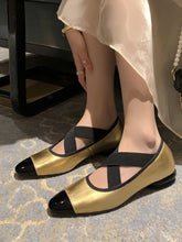 Load image into Gallery viewer, Women&#39;s Flat Heel Balletcore Square Toe Hollow Belt Leather Vintage Shoes