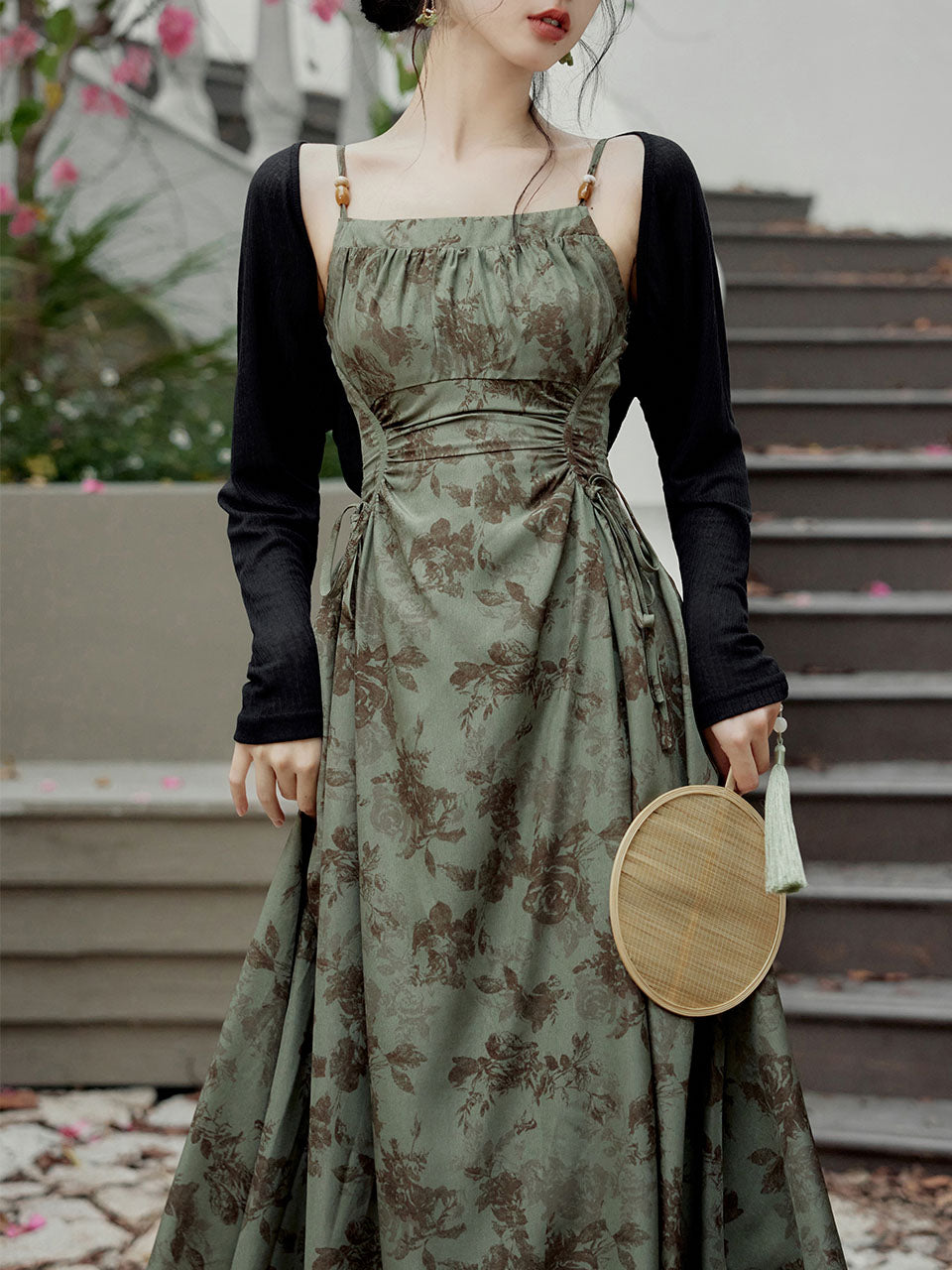 brown dress with black cardigan Maternity Roll Collar Knitted Waist Tie Cardigan main image 0
