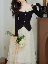 Load image into Gallery viewer, 2PS Black Sweater And Tulle Cupcake Swing Skirt 1950S Vintage Outfits