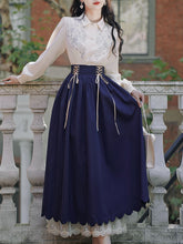 Load image into Gallery viewer, 1950S Vintage Embroidered Puffed Sleeve Shirt And Swing Skirt Set