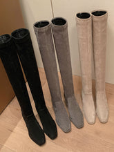 Load image into Gallery viewer, Women‘s Chunky Heel Suede Knee High Boots