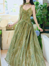 Load image into Gallery viewer, 2PS Moss Green Floral Chiffon Maxi Dress with Matching Cardigan