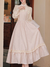 Load image into Gallery viewer, Edwardian Vintage Style Pink Tweed Long Sleeve Dress