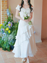 Load image into Gallery viewer, Off Shoulder Ruffle White Dress