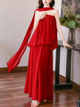 Load image into Gallery viewer, 1990s Vintage Red Tube Dress | Strapless Maxi Gown with Matching Scarf