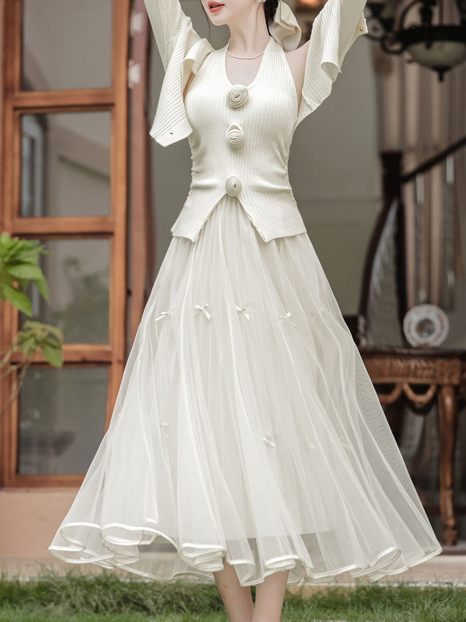 loveshackfancy long white dress LoveShackFancy Norma Dress | White | Size 0 main image 1