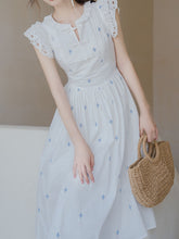 Load image into Gallery viewer, 1950S Blue Star Embroidered Lace Angel Wings Dress