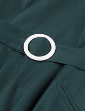 Load image into Gallery viewer, Peacock Blue Peter Pan Collar 1950s Vintage Swing Dress With Belt