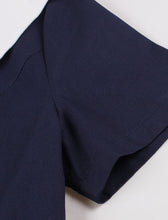Load image into Gallery viewer, Navy Peter Pan Collar 1950s Vintage Swing Dress With Belt
