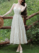 Load image into Gallery viewer, White Feather Spaghetti Strap Fairy Princess Dress and Translucent Cardigan