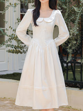 Load image into Gallery viewer, Vintage White Peter Pan Collar Long Sleeve Swing Dress