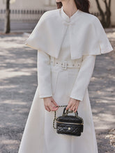 Load image into Gallery viewer, White Cape Vintage Cottagecore Two-Piece Dress Set