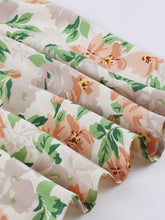 Load image into Gallery viewer, Pink Floral Print Lace-up Sleeveless 1950s Vintage Party Dress