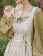 Load image into Gallery viewer, Light Green Victorian Dress with Balloon Sleeves