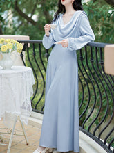 Load image into Gallery viewer, 2PS Light Blue Cowl Neck Shirt and Wide Legged Pants 1950S Vintage Suit