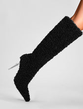 Load image into Gallery viewer, Black High Heel Pointed Toes Lambswool Retro Short Boots Shoes