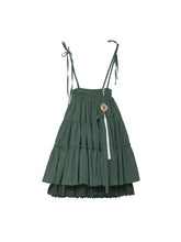 Load image into Gallery viewer, 2PS 1950S Embroidered Long Sleeve Shirt And Strappy Dress Suit