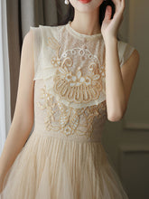 Load image into Gallery viewer, Apricot Embroidered Butterfly Hollow Short Sleeve Lace Mini Dress